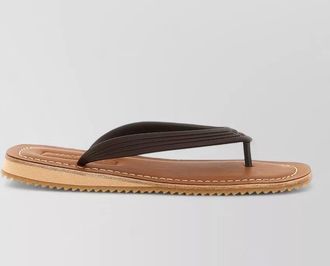 Miu Miu leather rubber slides thong strap sole