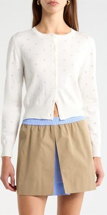 ASTR the Label Denise Button Front Cardigan in Off White at Nordstrom, Size X-Small