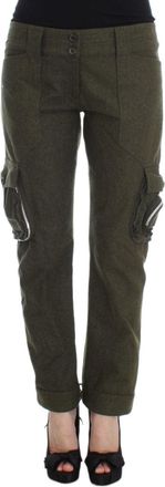 Ermanno Scervino Wool Blend Loose Fit Cargo Womens Pants