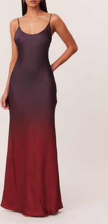SNDYS Amaya Ombr&eacute; Satin Slipdress in Plum Ombre at Nordstrom, Size X-Small