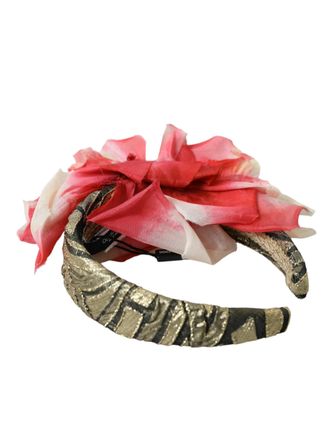 Dolce & Gabbana Multicolor Floral Applique Silk Women Headband Diadem Polyester Acrylic Cotton Accessory