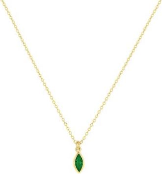 Set & Stones Marquise Birthstone Charm Necklace in Gold /May at Nordstrom