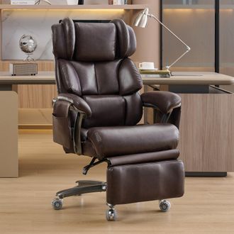 STILVORA 002-xxl Silla De Oficina Ergon&oacute;mica, Silla De Jefe C&oacute;moda Con Funci&oacute;n De Masaje Y Calefacci&oacute;n, Cuero Pu, Reposapi&eacute;s, Giratoria, Respaldo Ajustable, Ha