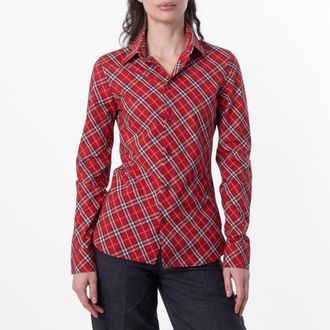 Burberry Check Cotton Cropped Shirt, Brand Size 10 ( US Size 8 )