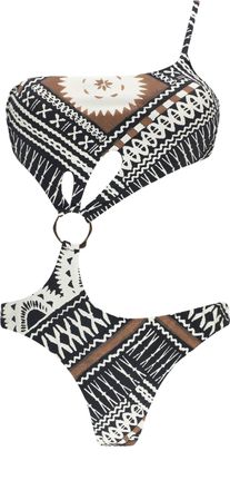 Miss Bikini Black One Shoulder Ring Monokini