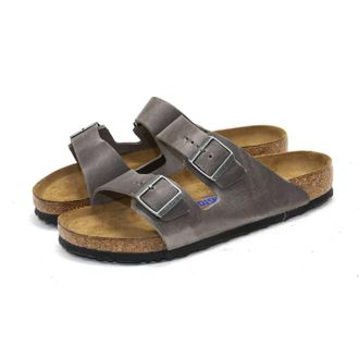 Birkenstock Mens Arizona Soft Footbed Sandals In Iron