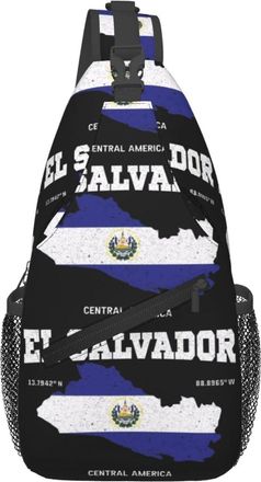 Generic Salvadoran Map Flag Crossbody Bag Adjustable Sling Bag With Zipper Backpack For Shopping Women Casual