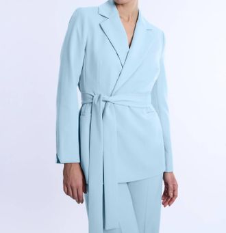 Bcbgmaxazria Womens Belted Tailored Jacket In Seafoam