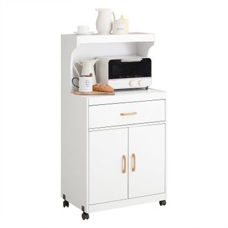 SoBuy Aparador Auxiliar Bajo De Cocina Con 2 Puertas Y 1 Caj&oacute;n, Para Microondas,l62 Cm X P40 Cm X H119 Cm Fsb12-w Sobuy Es
