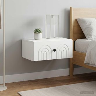 vidaXL Vidaxl Mobiletto Da Notte A Muro 2 Pz Bianco 49 X 34,5 X 20 Cm