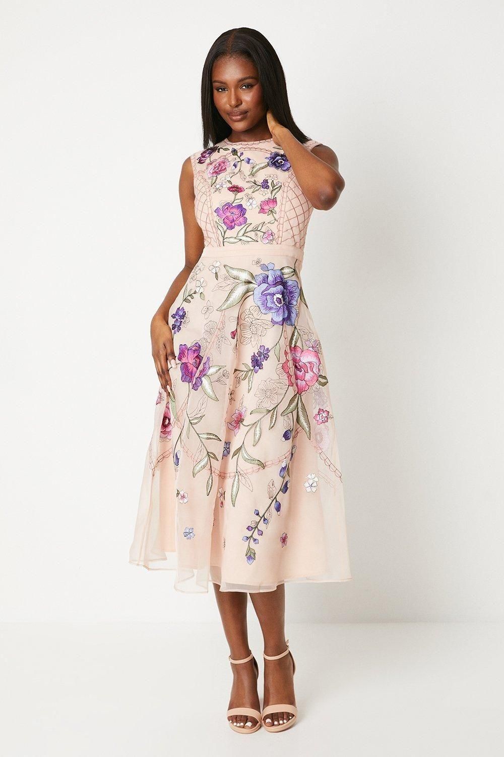 coast dresses brown thomas Brown And Off White Gingham Babydoll Dress | Purple Door main image 1