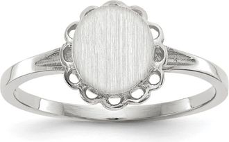 Diamond2Deal 14k White Gold Open Back Signet Ring