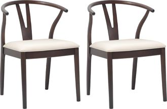 vidaXL Silla De Comedor 2 Pcs Marr&oacute;n Claro Y Claro Vidaxl