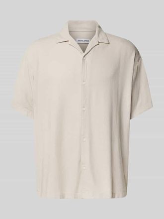 Jack & Jones Jack & Jones Relaxed Fit Freizeithemd aus Viskose-Leinen-Mix Modell WAYNE in Offwhite, Gr&ouml;&szlig;e XXL