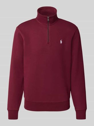 Polo Ralph Lauren Regular Fit Troyer aus Baumwoll-Mix Modell Double in Bordeaux, Größe XXL