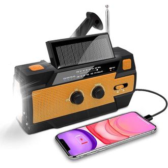 OEM Radio Solar, Radio Con Generador, Am/fm, Bater&iacute;a Recargable Integrada De 4000 Mah, 4 Modos, Linterna Led, Alarma Sos Para Emergencias Al Aire Libre (n