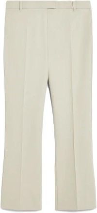 Max Mara Viscose broek - Dames - Vrijetijds broeken - Beige - S - Broeken