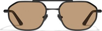 Quay En Route 57mm Aviator Sunglasses in Matte Black /Tan at Nordstrom