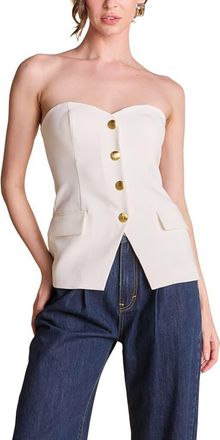 endless rose Button Strapless Top in Ivory at Nordstrom, Size X-Small