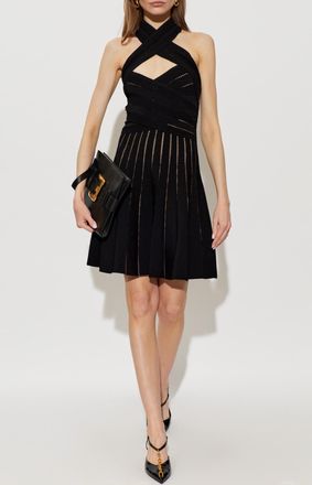Balmain Off-shoulder Dress, Womens, Black