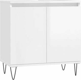 vidaXL Armario De Ba&ntilde;o Madera De Ingenier&iacute;a Blanco Brillo 58x33x60 Cm Vidaxl