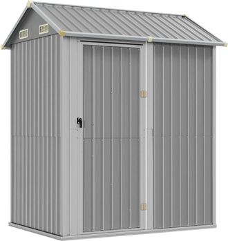 vidaXL Cobertizo Jard&iacute;n Acero Galvanizado Gris Claro 192x152,5x237cm Vidaxl