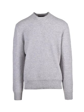 Daniele Fiesoli Classic Crewneck Sweater In Heathered Light Grey