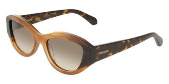 Ferragamo SF2104S 264 Womens Sunglasses Brown Size 55