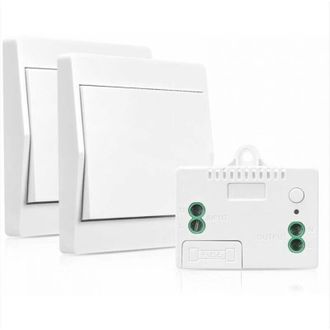 OEM (paquete De 2) Interruptor Inal&aacute;mbrico Autoalimentado Sin Bater&iacute;a, Interruptor De Seguridad Con Transmisor Y Receptor Rf, Control Remoto De Pared De 2