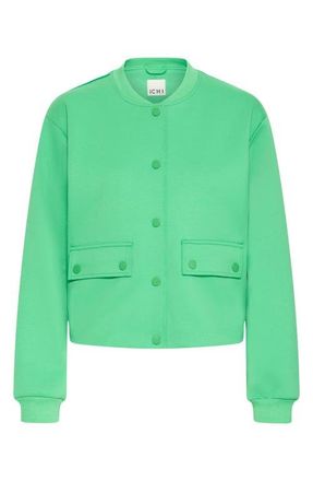 Ichi Kate Knit Bomber Jacket in Kelly Green at Nordstrom, Size Xx-Large