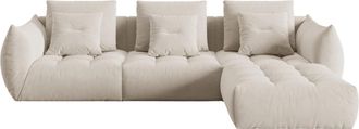 MICADONI Modulares 5-Sitzer Design Ecksofa Bloom - Samtbezug