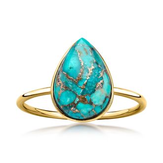 Ross-Simons Turquoise Ring in 10kt Yellow Gold