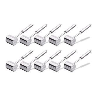 Relaxdays 10x Batticarne Professionale, Bifacciale, Per Cotolette Bistecche, Lungo 28 Cm, Antiruggine, Acciaio Inox, Argento