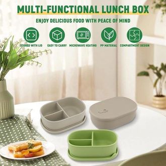 OEM Bento Box In Silicone - Con Coperchio - Portapranzo Con Divisori - Portapranzo - Con 3 Scomparti - Divisori Per Alimenti A Prova Di Perdite - Portapra