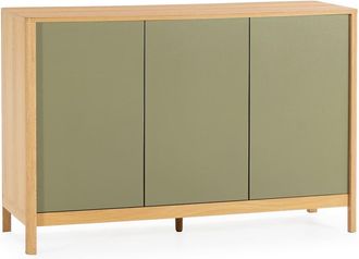HOMN Aparador 3 puertas efecto roble/verde