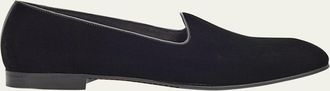 Ermenegildo Zegna Mens Gala Textile Leather-Trim Loafers