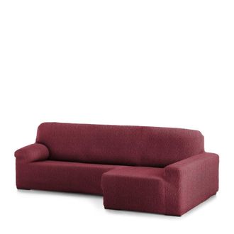 Eysa Funda de sof&aacute; chaise longue el&aacute;stica derecha burdeos 250 - 360 cm