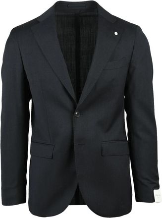 L.B.M. 1911 Stondato Blazer - Heren - Business blazers - Zwart - M - Wol - Kostuums