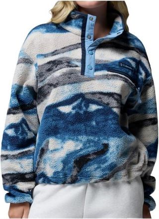 Columbia Helvetia II Printed Cropped Half Snap Fleecepullover f&uuml;r Damen | blau/grau