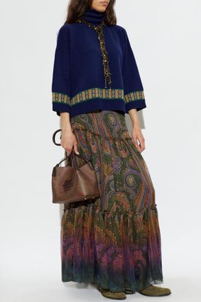 Etro Silk Skirt, Womens, Green