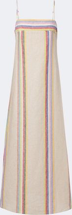 Staud Laura striped linen maxi dress