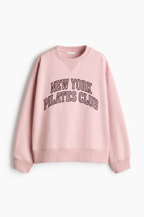 H&M Sweatshirt mit Motiv - Hellrosa/Pilates