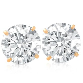 Pompeii3 2 1/2 Ct TW (7mm) Round Moissanite Studs 14k Yellow Gold