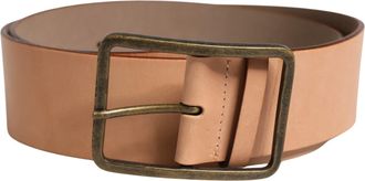 Patrizia Pepe Beige Genuine Leather Wide Waist Metal Buckle Womens Belt (Pre-Owned)