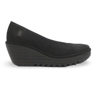 FLY London YEIF566FLY Cupido Leather Womens Heels Shoes - Black - Size:UK 4