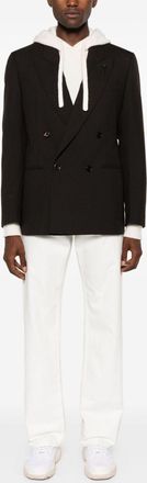 Lardini Mens Man Jacket Attitude Drop 7 Regular - Black Wool - Size EU 48 (Mens)