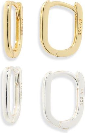 Argento Vivo Set of 2 Oval Hoop Earrings in Gold/Silver at Nordstrom Rack