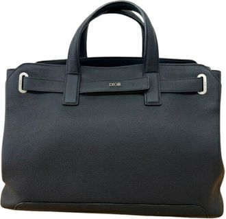 Dior Black Leather Tote Bag (Pre-Owned)