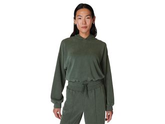 Sweaty Betty Sand Wash Cloudweight Crop Hoodie Womens Clothing Trek Green : SM, Modal/Polyester/Spandex