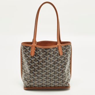 Goyard Anjou Mini Brown Goyardine Coated Canvas Tote